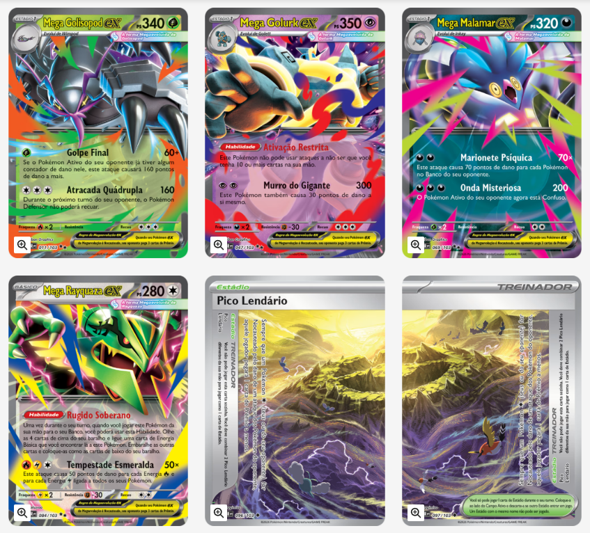 Pokémon TCG Megaevolução Reinado Delta cartas